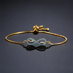 NEWBUY 2024 Hot Trendy Gold/Silver Color Bracelets For Women Adjustable Infinity Charm Bracelets Female Party Accessories