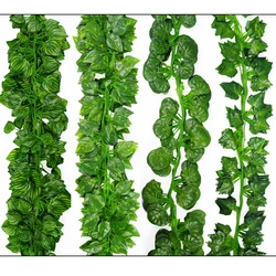 200CM Silk Roses Fake Creeper Green Leaf Lvy Vine For Home Wedding Decora Wholesale Diy Hanging Garland Artificial Flowers
