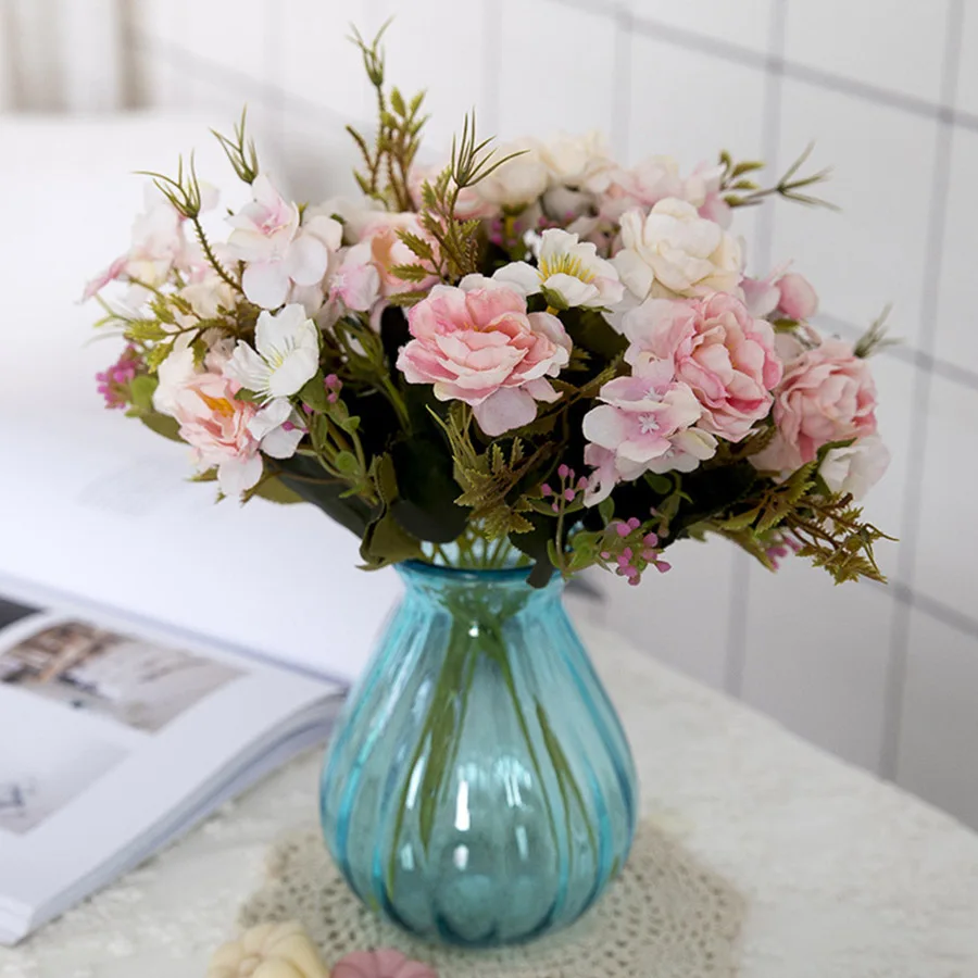 Peony DIY Party Decoration Vintage Silk Artificial Flowers Small Rose Wedding Fake Flowers Festival Supplies Home Decor Bouquet image 2