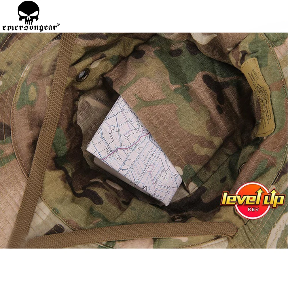 EMERSONGEAR Tactical Boonie Hat  Airsoft Camouflage Hunting Sunshine Hat Anti-scrape Grid Fabric camouflage hat  EM8553