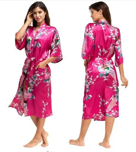 Silk Kimono Robe Bathrobe Women Satin Robe Silk Robes Night Sexy Robes Night Grow For Bridesmaid Summer Plus SizeS-XXXL 010412