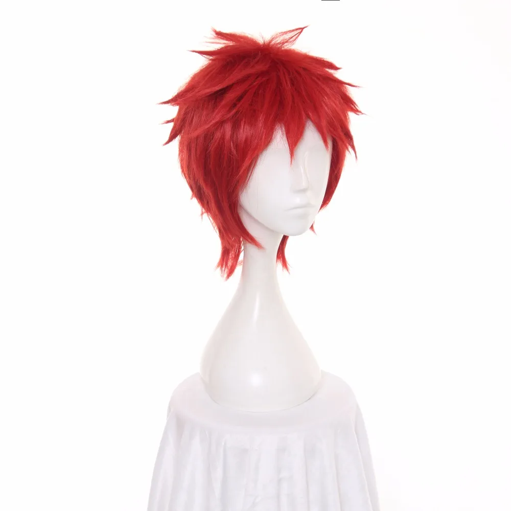 

ccutoo 30 см Uta no Prince sama Otoya Ittoki красный короткий пушистый многослойный парик из синтетических волос термостойкий парик для косплея