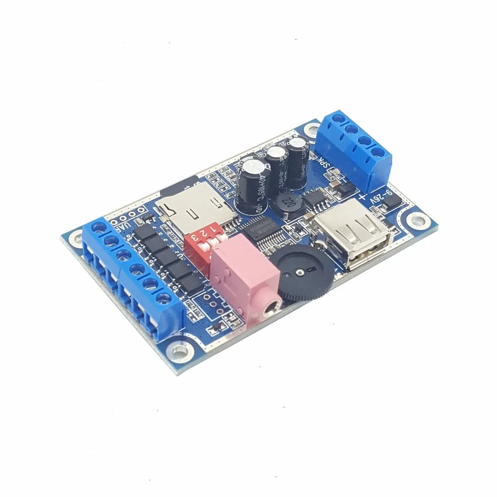 

2/PCS LOT MY-F1090 12/24V voice playback module 10W sound plug SD/TF card board music reminder player