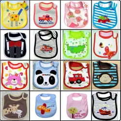 Baby Boys Bibs 3 Layers Terry Clothes Baby Girls Scarves Saliva Towels Cartoon Animal Infant Burp Cloths embroidered pinafore