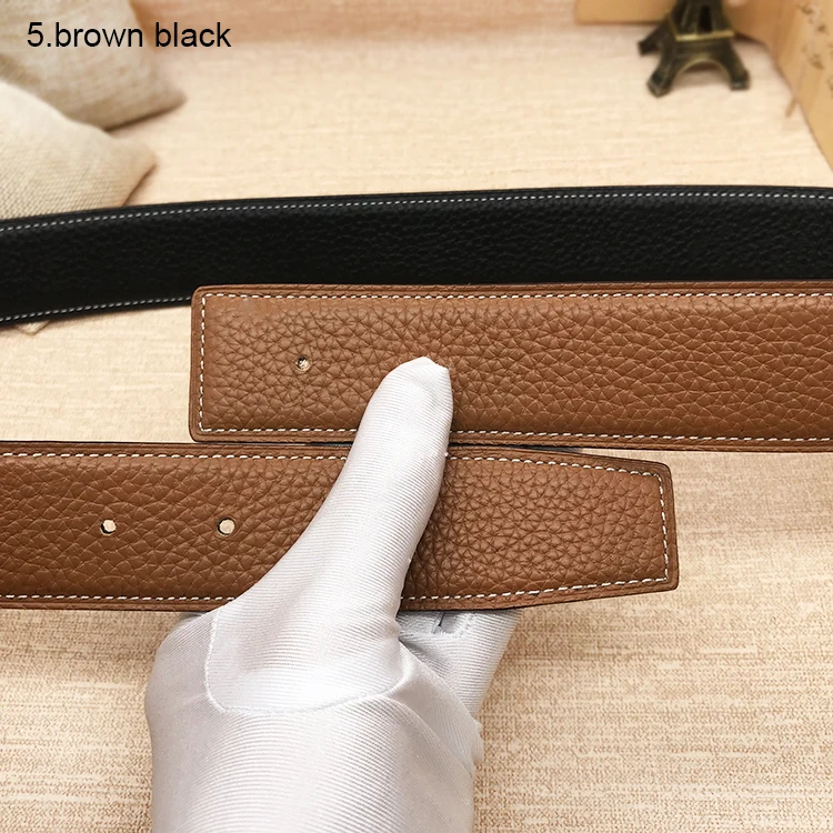 2023 WITHOUT BUCKLE 3.2cm Ciartuar new design for men women belt high quality cowskin genuine leather two sides free shipping