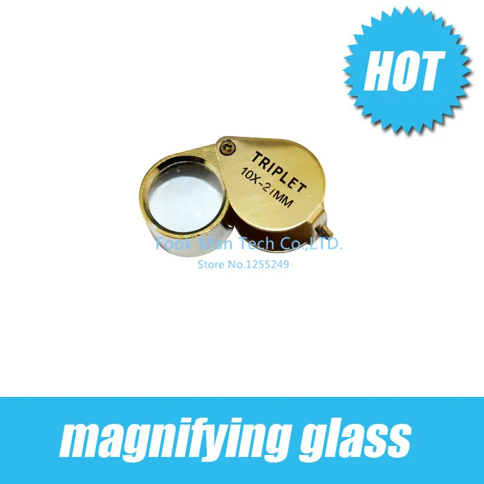 Golden magnifying glass 10 * 18mm Jewelry / Antique / Text round magnifying glass goldsmith tools jewelry equipment