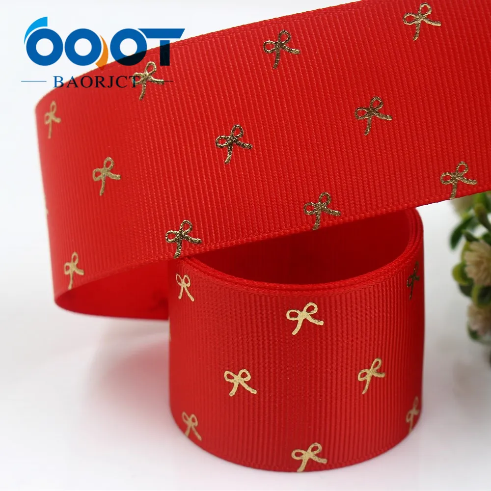 OOOT BAORJCT I-19424-1061,38mm,10yards Solid color hot stamping bow-knot grosgrain Ribbons,bow cap DIY accessories decorations