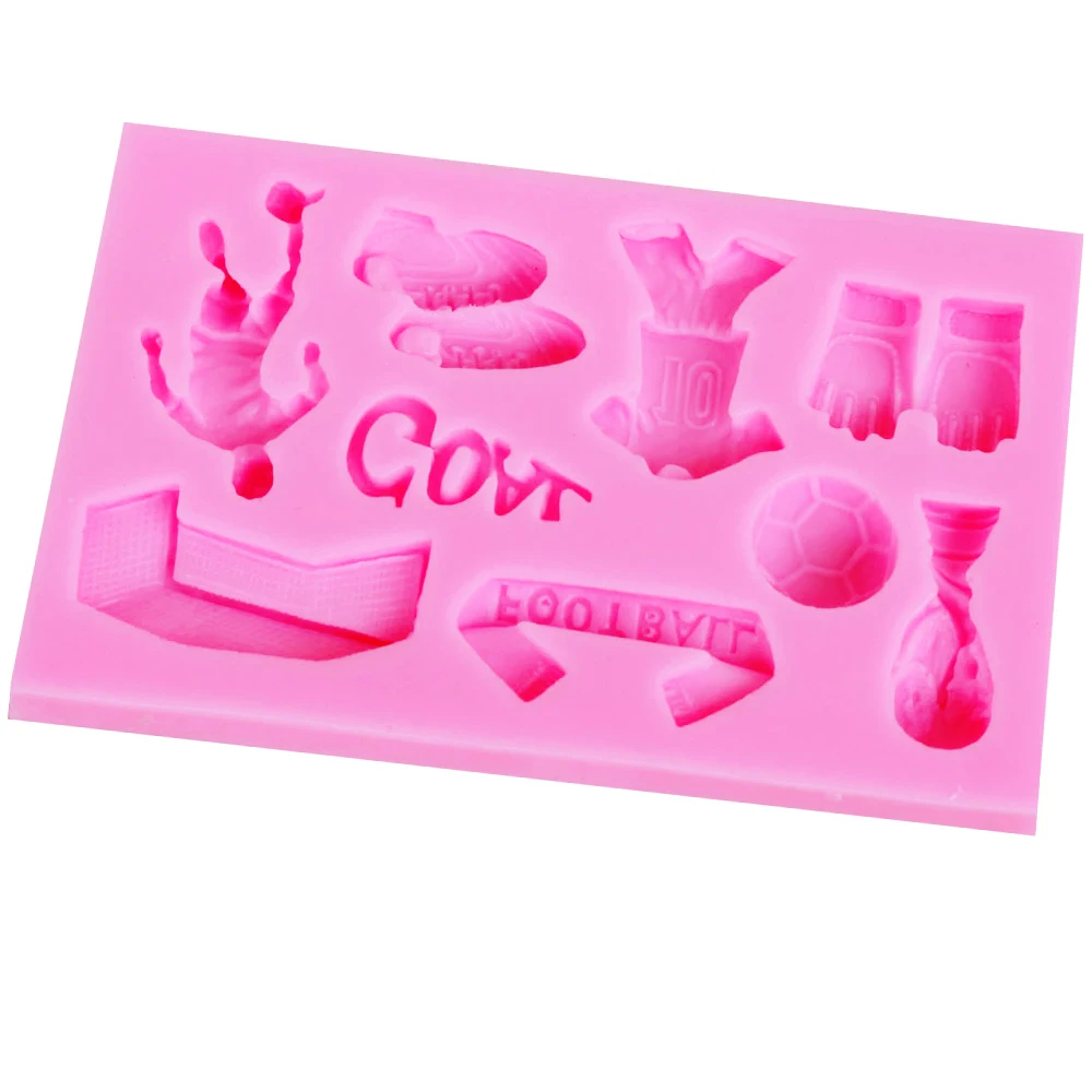Sophronia Football Series Fondant 3D Molds Fondant Sugar Cookies Resin Fondant Polymer Clay Flexible Icing Chocolate Moulds M177