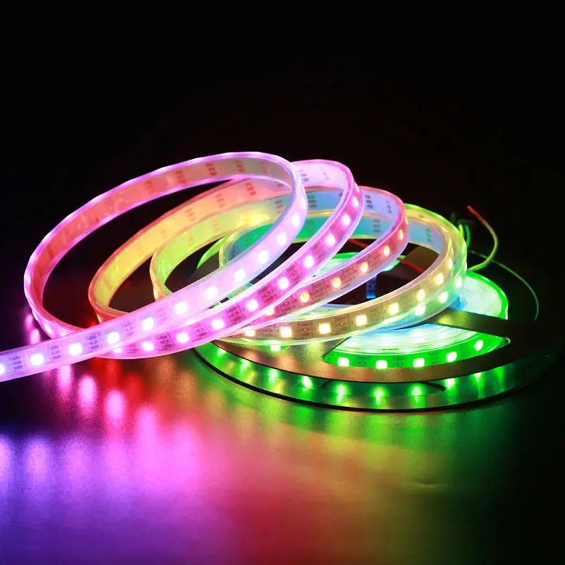 

DC5V 60LEDs/m SK6812 RGB LED Strip Addressable 5050 SMD WS2812B Flexible Tape Pixel TV Light,White PCB,Waterproof IP67