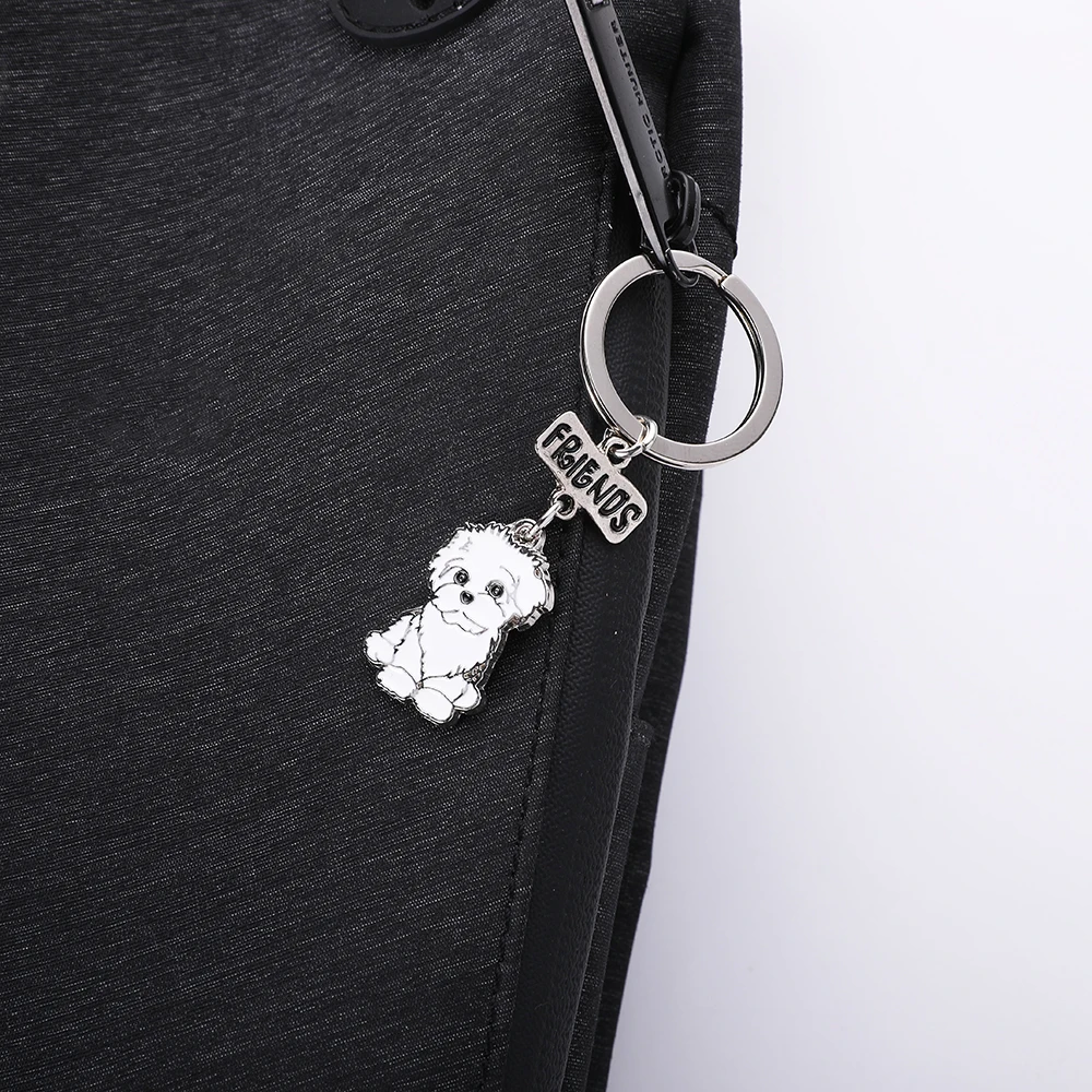 Flyingforest Lovely Alaska Husky Pendant  Dog Best Friend charm Fashion Men Jewelry Gift Cute Metal Keychain Pet Key Holder gift