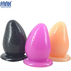 Dia 7.5cm Huge anal plug with suction cup strawberry big anal balls anus massage jelly anal stuffed stopper sex toys butt plug.