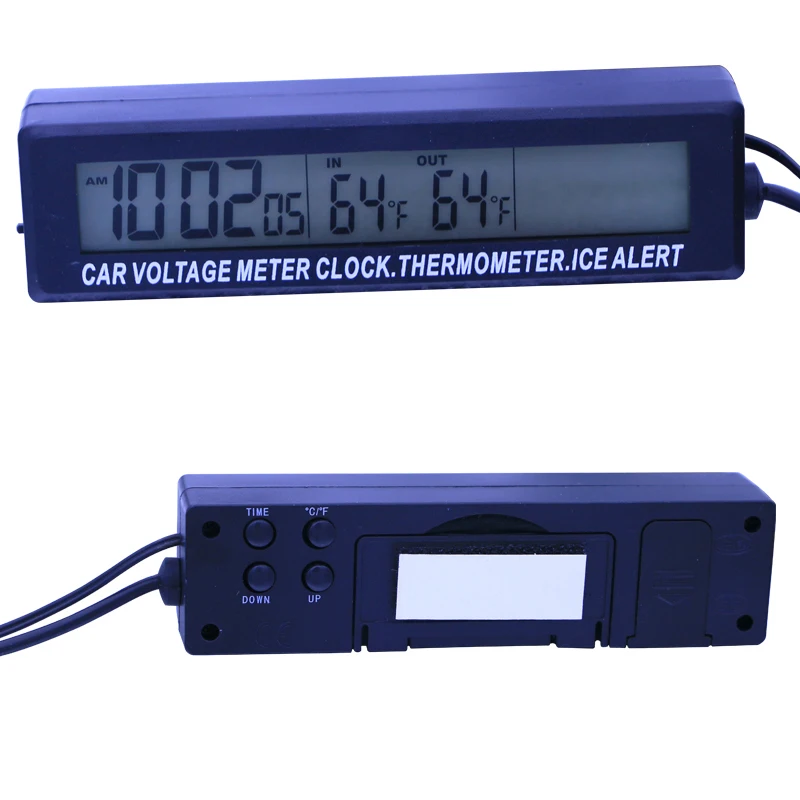 High quality 3in1 Digital LCD Clock Screen car auto vehicle time clock temperature thermometer voltage voltmeter free shipping