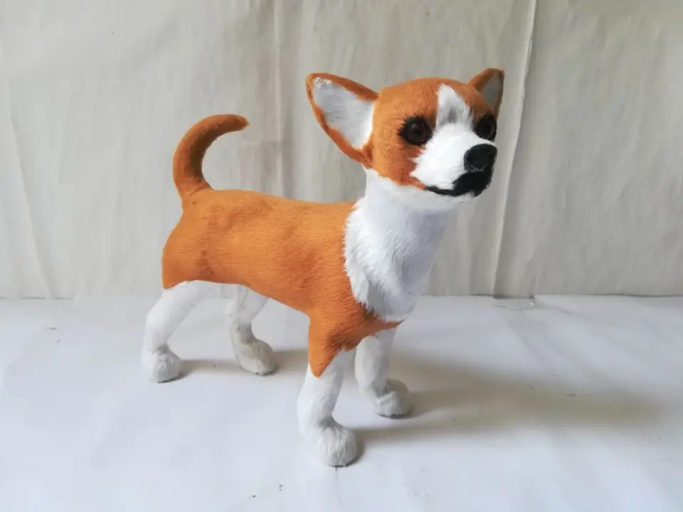 

polyethylene&furs chihuahua dog large 21x20cm simulation dog hard model prop.home decoration Xmas gift w0409