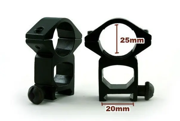 

2 Pcs 25mm High Profile Weaver Mount for 20mm Rail Tactical Rifle Scope Mount Hunting Accessories