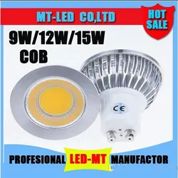 LED 디밍 스포트라이트 램프 고출력 램프, 1X 라이트 9 W 12 W 15 W COB MR16 GU10 E27 E14, MR16 12 V E27 GU10 AC 110 V 220 V