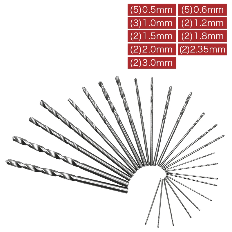 FAI DA TE Micro Drill Bit Set 0.5 millimetri ~ 3 millimetri (0.019 "~ 0.118") per PCB Artigianato e Gioielli Nero A Mano twist drill