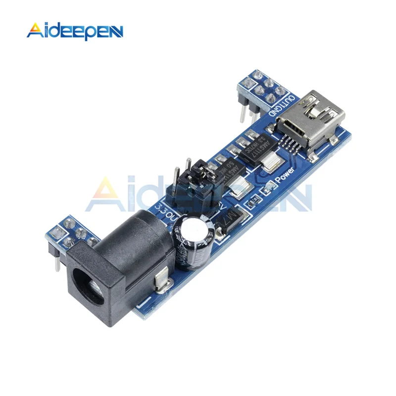 DC 3.3V 5V Micro Mini USB MB102 2 Channel Breadboard Module MB102 Breadboard Power Module MB-102 Solderless Bread Board