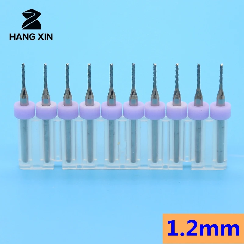 HANGXIN 1.2 ملليمتر PCB عدد قطع كربيدية ، 10 قطع CNC قطع بت ، آلات تقطيع عدة ، عدد قطع كربيدية