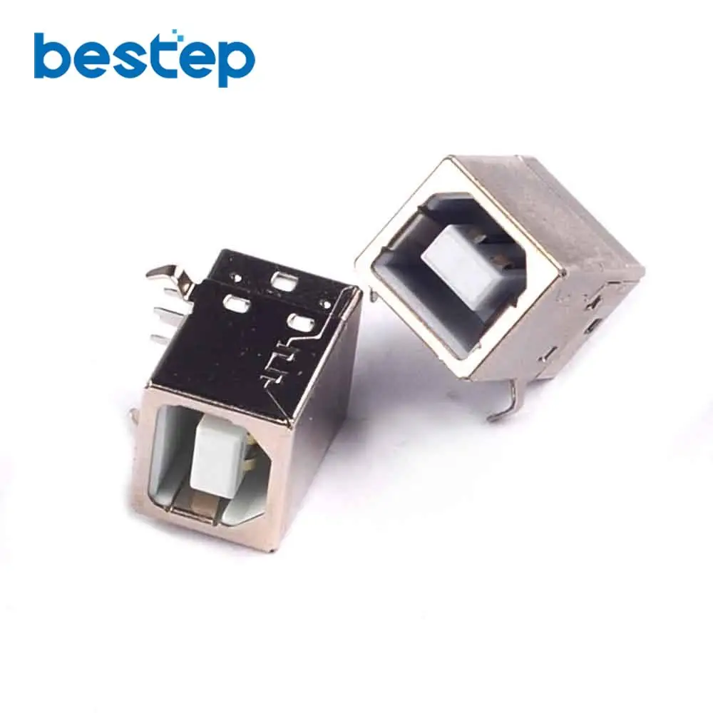 10PCS USB-B Female USB Connector Square Head USB Party mouth/USB a 90 Degree Type D DIP Straight Runs