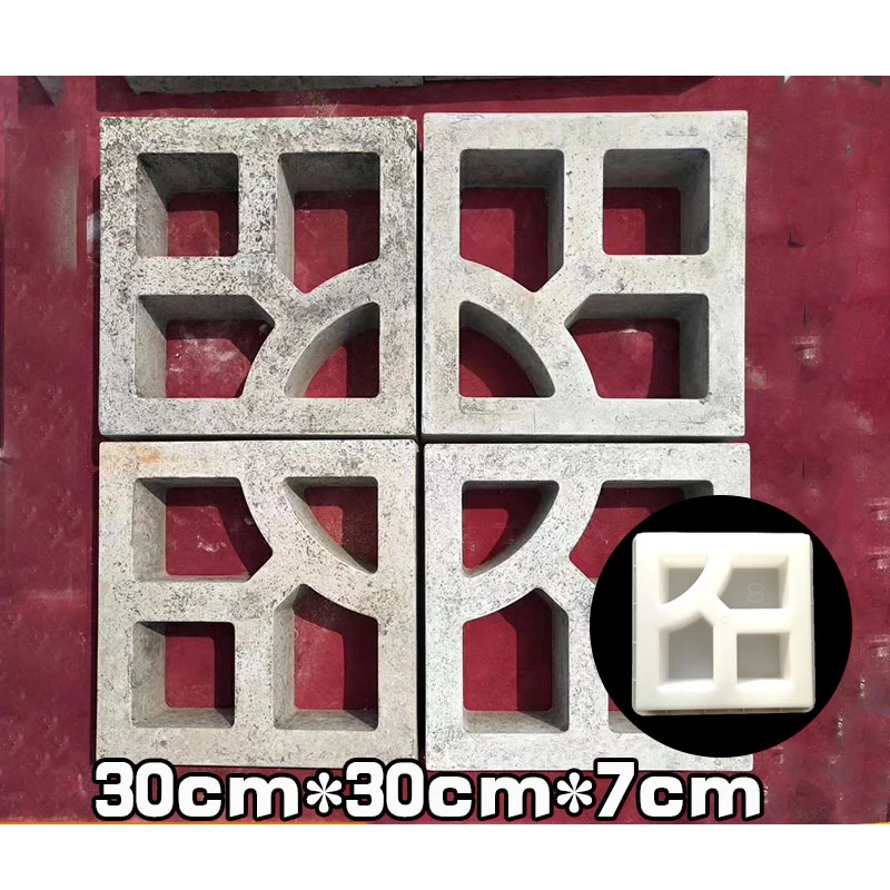 Cement Antique Brick Mold Square Garden Path Making Brick Mould 3D Carving Anti-Slip Concrete Plastic Paving Molds 30x30x7cm