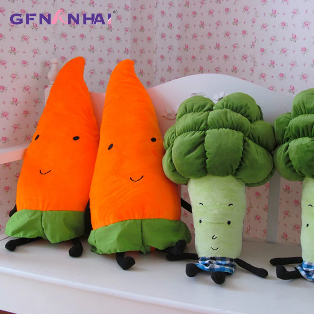 1pc 55/70cm dos desenhos animados vegetais brinquedo de pelúcia criativo cenoura brócolis pelúcia travesseiro recheado brinquedos macios para crianças crianças presente aniversário