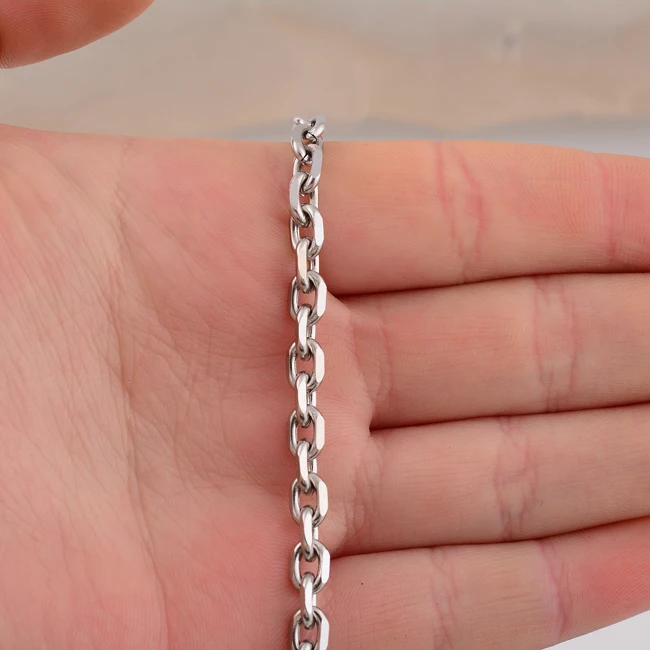 Edelstahl-Halskette für Herren, Figaro-Kette, wasserdicht, schwere Gliederkette, hochwertiger Schmuck für Männer und Frauen – Detail 4