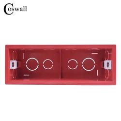 Coswall Mounting Box Internal Cassette 186mm*67.5mm*50mm For 197mm*72mm Standard Switch and Socket Red Color