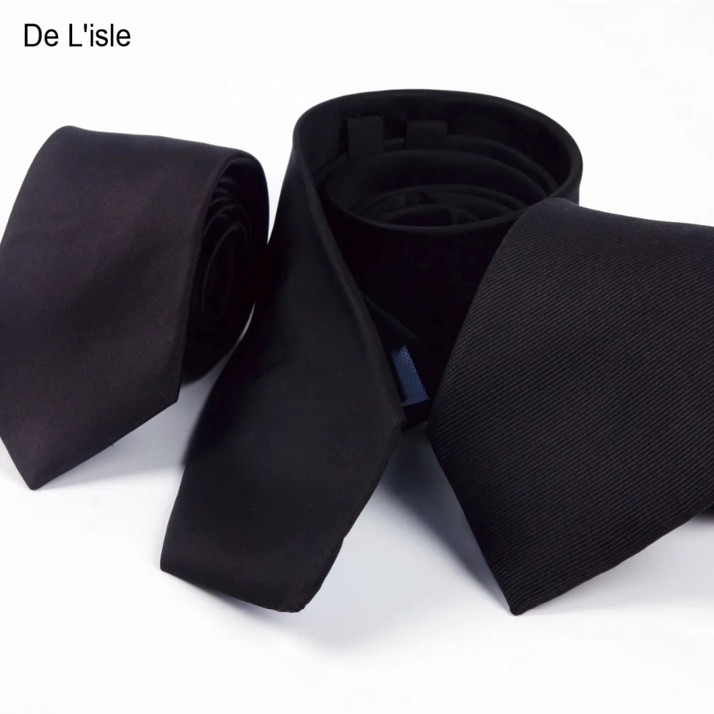 

Premium Classic Black Silk Necktie Jacquard Natural Handmade Business Tie