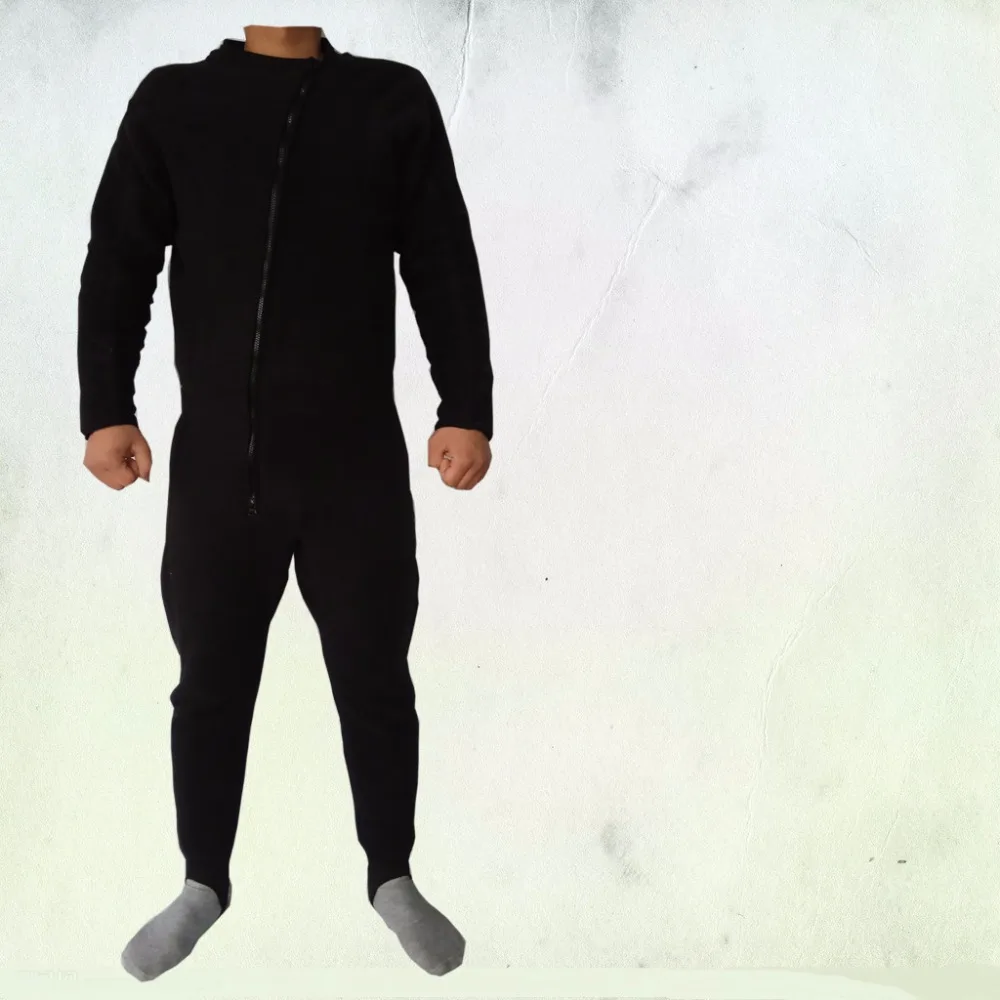 LIGHTWEIGHT THERMAL UNDERSUIT FLEECE DRYSUIT Full body WARM Fleece, front zip.BLACK