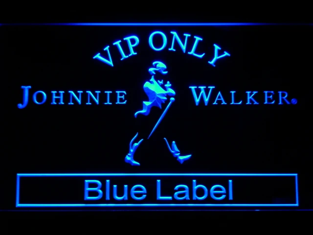 Letreros de luz LED de neón, etiqueta azul Johnnie Walker, solo VIP, 480