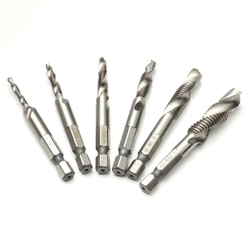 ZENHOSIT 6PCS/Set HSS High Speed Steel Drill Bits Tools Hole Cutter for Woodworking/Metal Drilling Bit Power M3/4/5/8/6/10 Kit