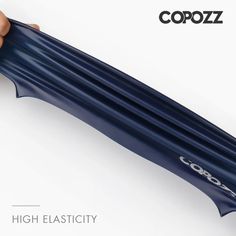 Copozz-Goma de silicona elástica, resistente al agua, protege las orejas, pelo largo, deportes, piscina, gorro de natación de gran tamaño para