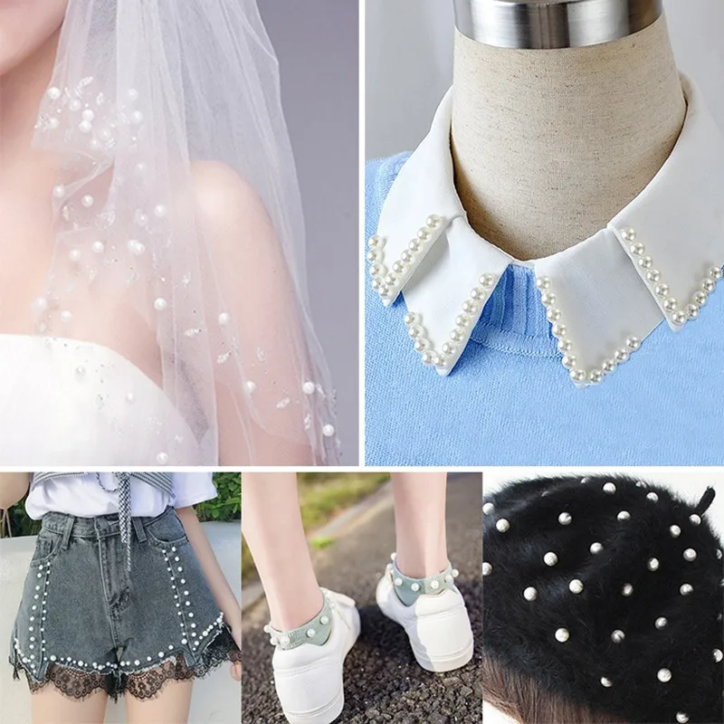 100pcs 6-20mm White And Black Pearl Rivets Button/ Head Acryl rivet For Wedding Dresses Pants Hat Bag Shoes Crafts Decoration