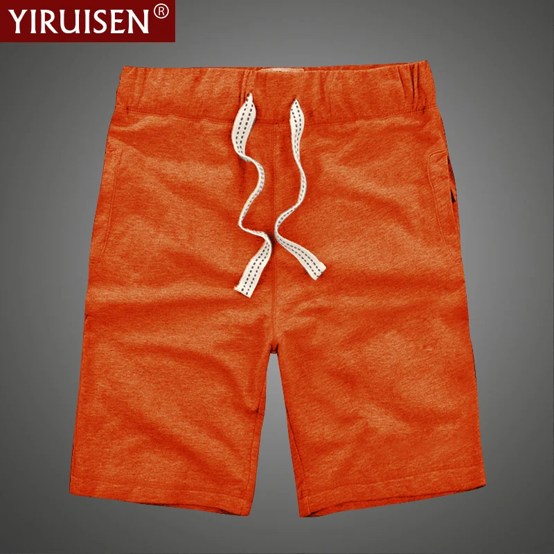 YIRUISEN Solid Color 100% Cotton Brand Male Clothing Casual Shorts Drawstring Short Pants Summer Basketball Shorts Boardshort