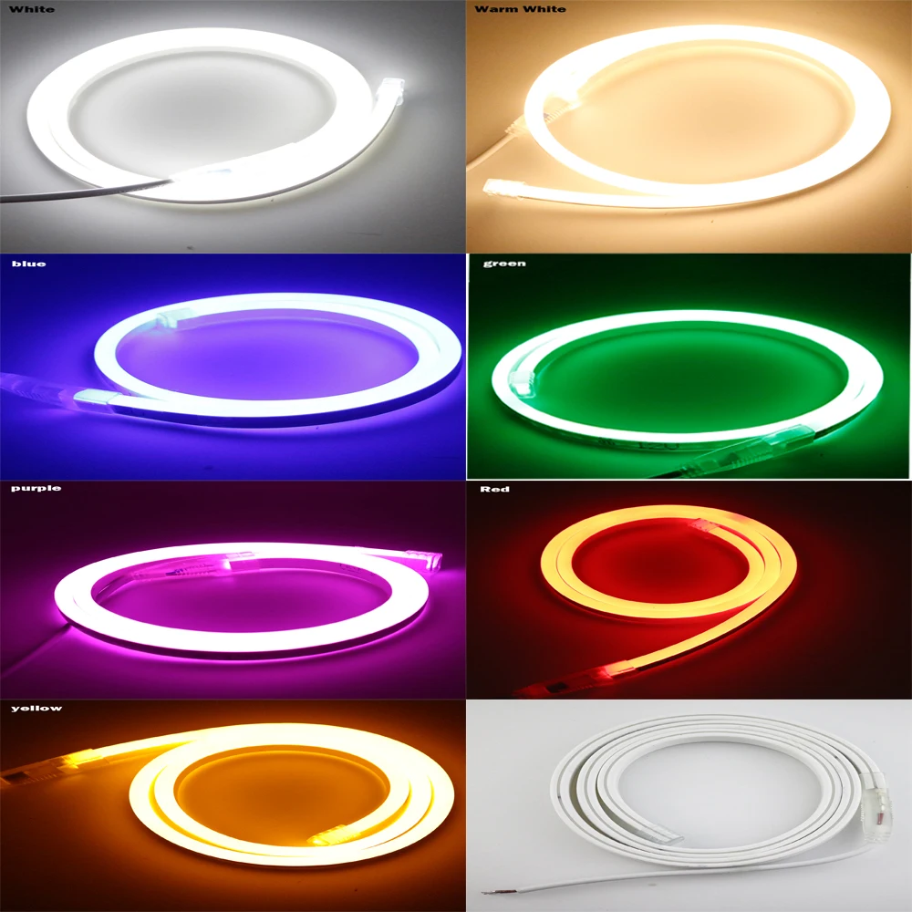 12V Led Neon Light strip Waterproof flex LED rope strip 5050 2835 120LEDs/m Yellow/White/warm white/blue/green/purple Lamp Clip