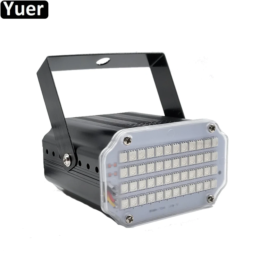 Aluminum case 48 LED RGB UV White Strobe Lights Disco DJ KTV Party Holiday Music Club Sound Activated Flash Stage Night Light