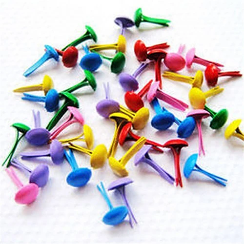 100Pcs Mixed Color Scrapbooking Card Making Craft DIY Round Mini Iron Brads ！