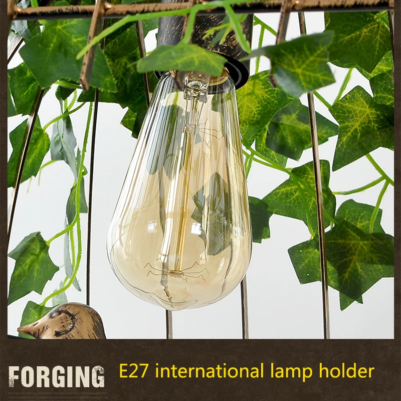 Vintage Bird Pendant Light Iron American Industrial LOFT Bar Cafe Personality E27 Decor Hanging Aisle Nordic Lamp birdcage lamp
