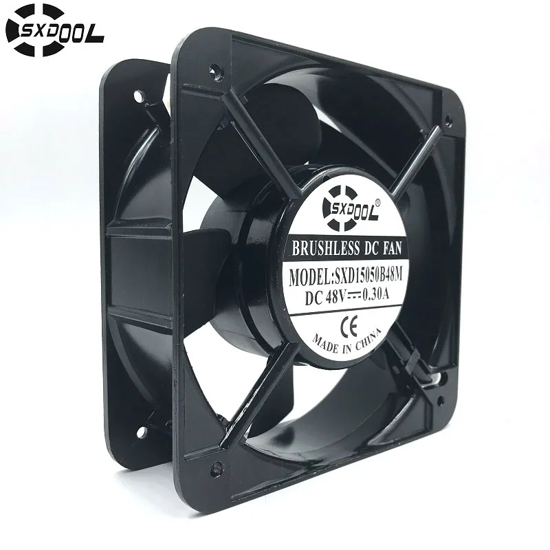 SXDOOL SXD15050B48M 15cm 15050 48V Cooling Fan 0.30A(max 0.45A) 3400RPM 230CFM 150*150*50mm For Server Inverter Case