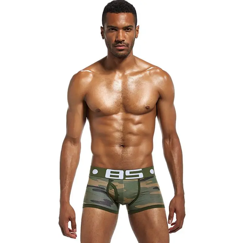 Brand Male Underwear Sexy Men Boxer Shorts Soldier Breathable Cotton U Convex Boxers Homme Tide Camouflage Printed Cueca