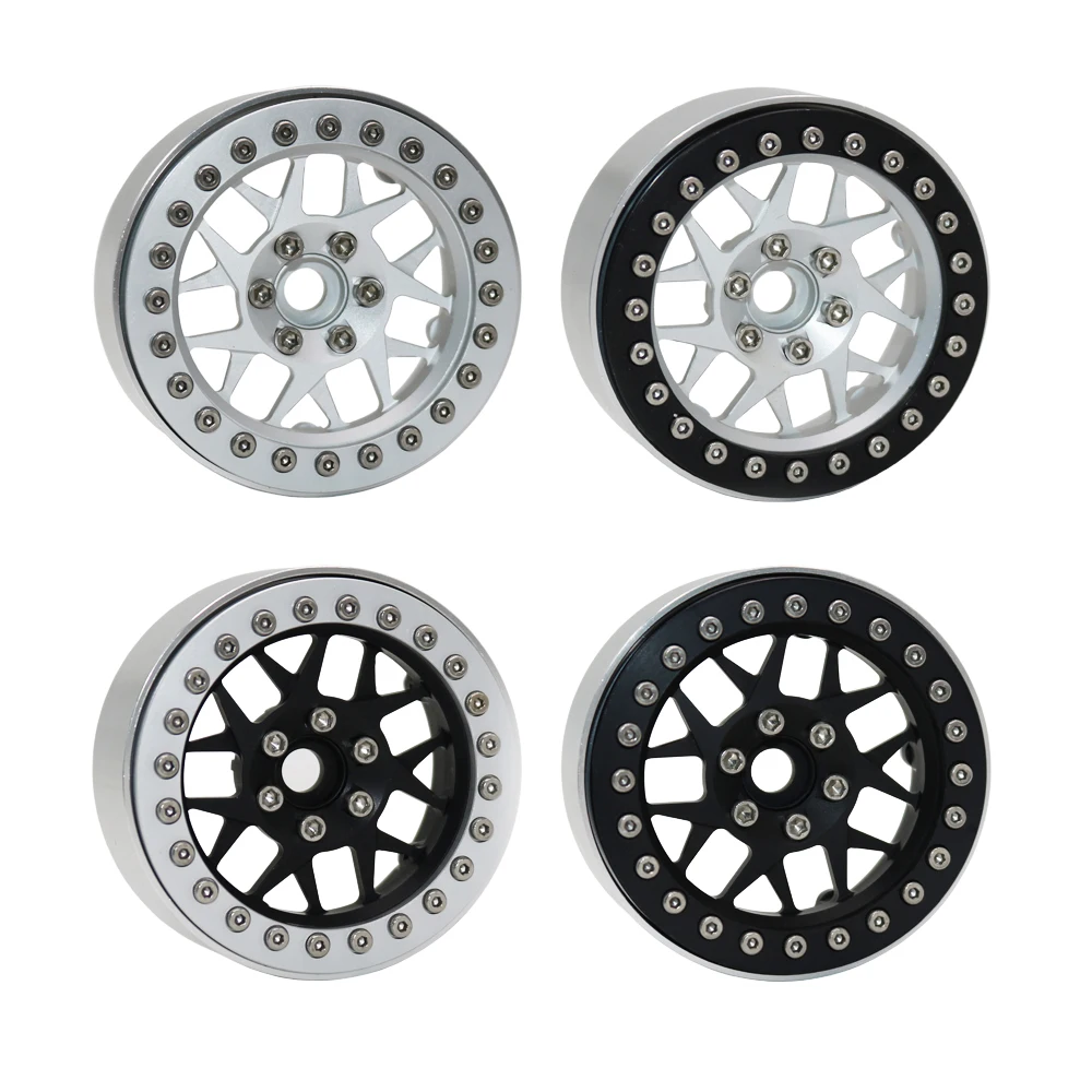 4pcs Aluminum Alloy 2.2 Beadlock Wheel Rims for 1/10 RC Crawler TRX4 RC4WD D90 Axial SCX10 90028 90035 90046 90047 D110