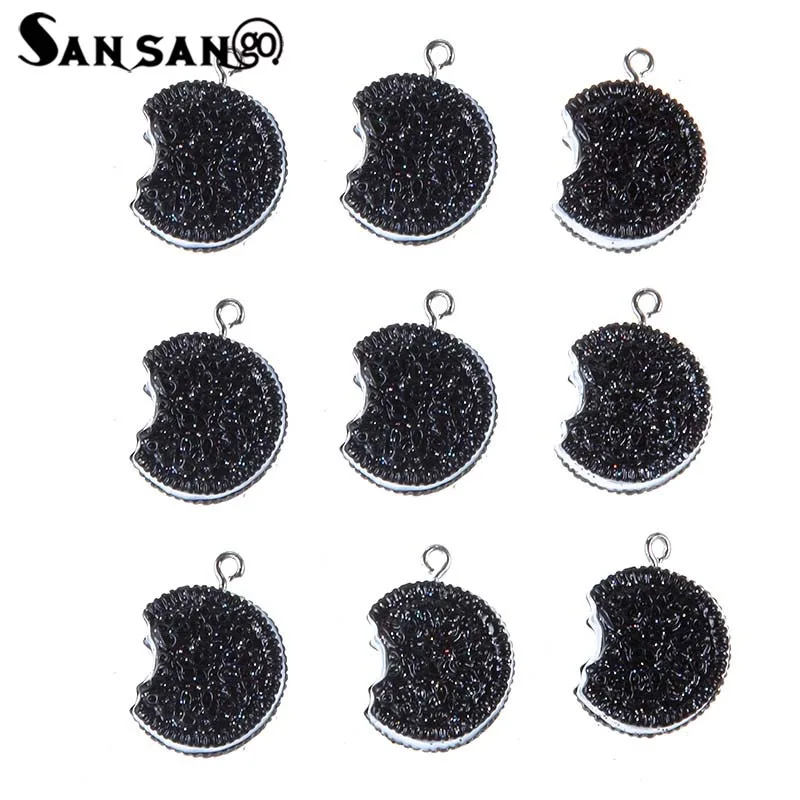 Oreo-Colgante de galletas en miniatura para hombre y mujer, collar, pulsera, mejor amiga, regalo BFF, joyería de amistad y comida