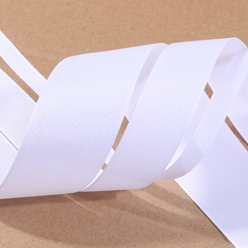 White Color Grosgrain Ribbon Polyester 1/8\