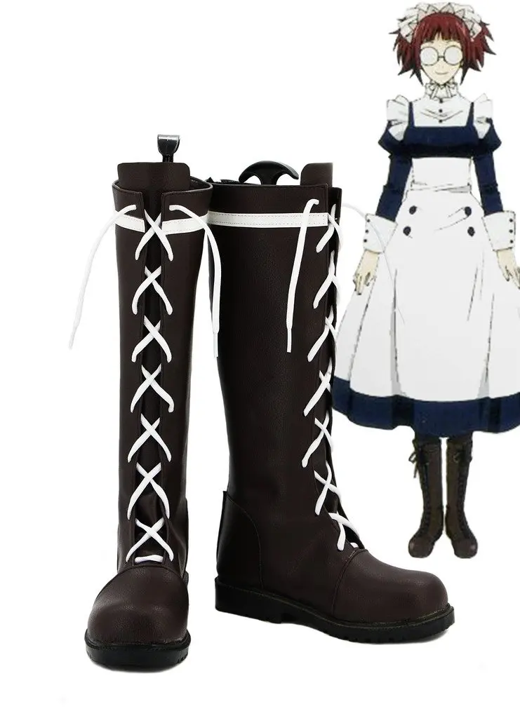 Kuroshitsuji Mey Rin Shoes Cosplay Black Butler Mey Rin Cosplay Boots Shoes Custom Made Any Size