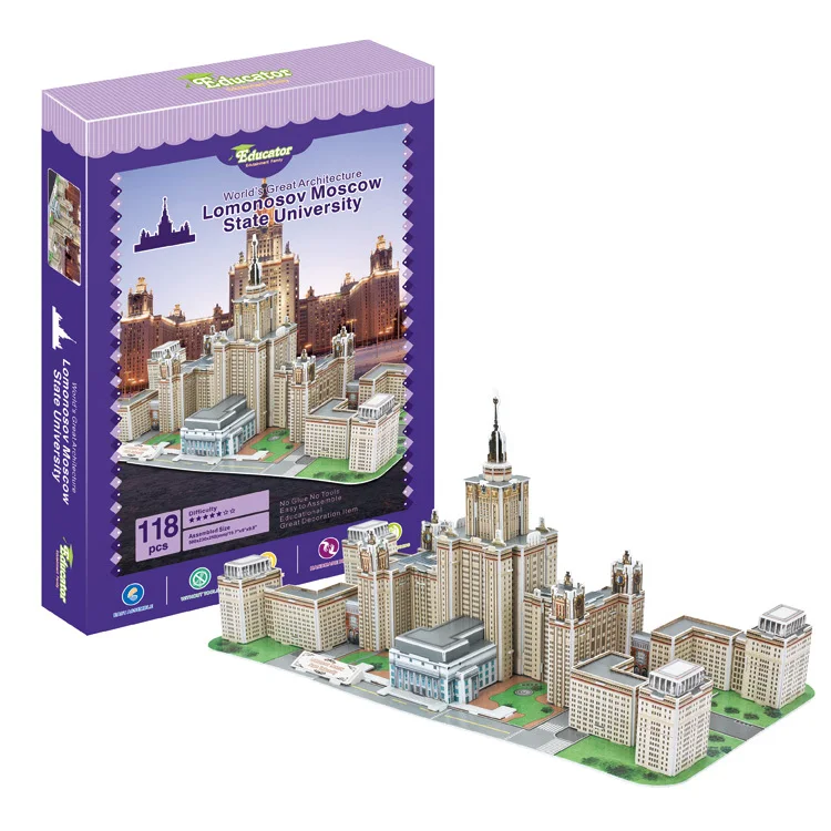 Educational Toys Famous Architecture Model 3D Jigsaw Puzzles For Adults Osaka Peles Bran Castle Las Ventas Toys For Children