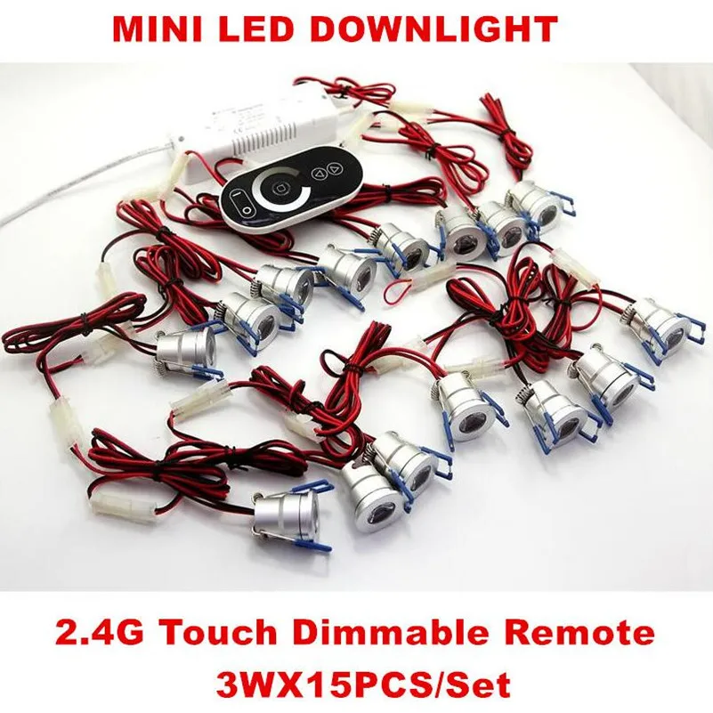 

MINI LED Downlights 3W LED Ceiling Lamps Spot Light+Driver+Dimmer Remote Controller Warm Cool White Dimmable