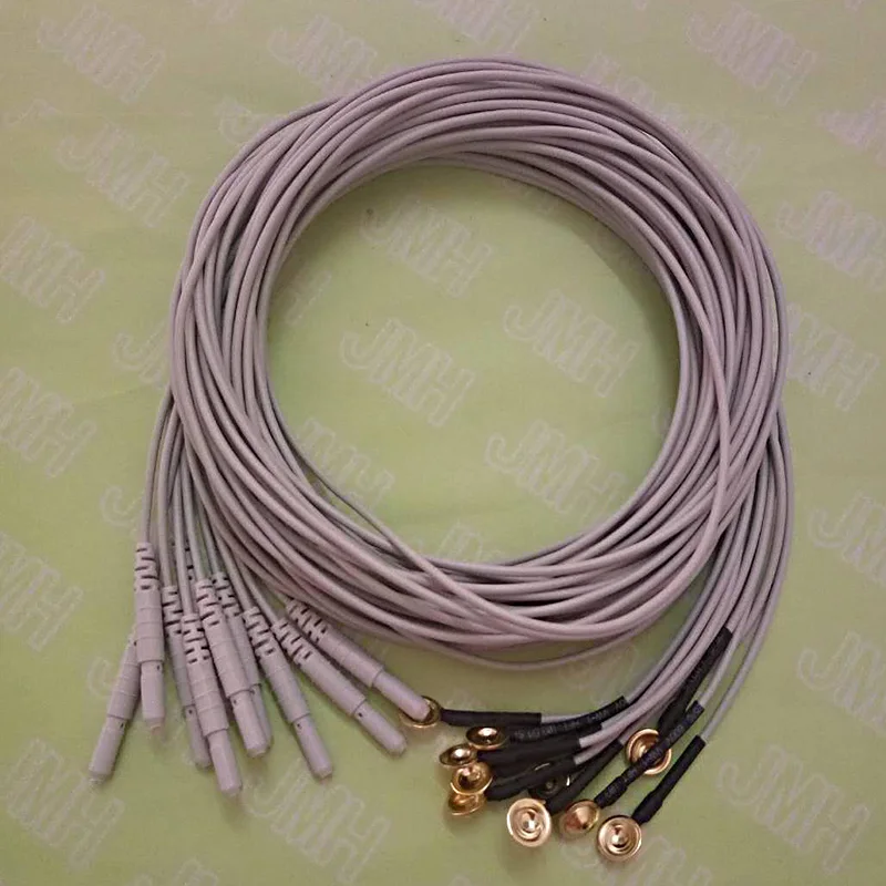 

20pcs Din 1.5mm female plug EEG Copper Cap Electrode cable for sleep brain EEG,1.5m