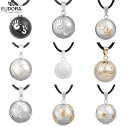 Baby Handprint Double Hearts Stars And Moon Pattern Mexican Bola Harmony Pregnancy Pendant Maternity Ball Angel Necklace