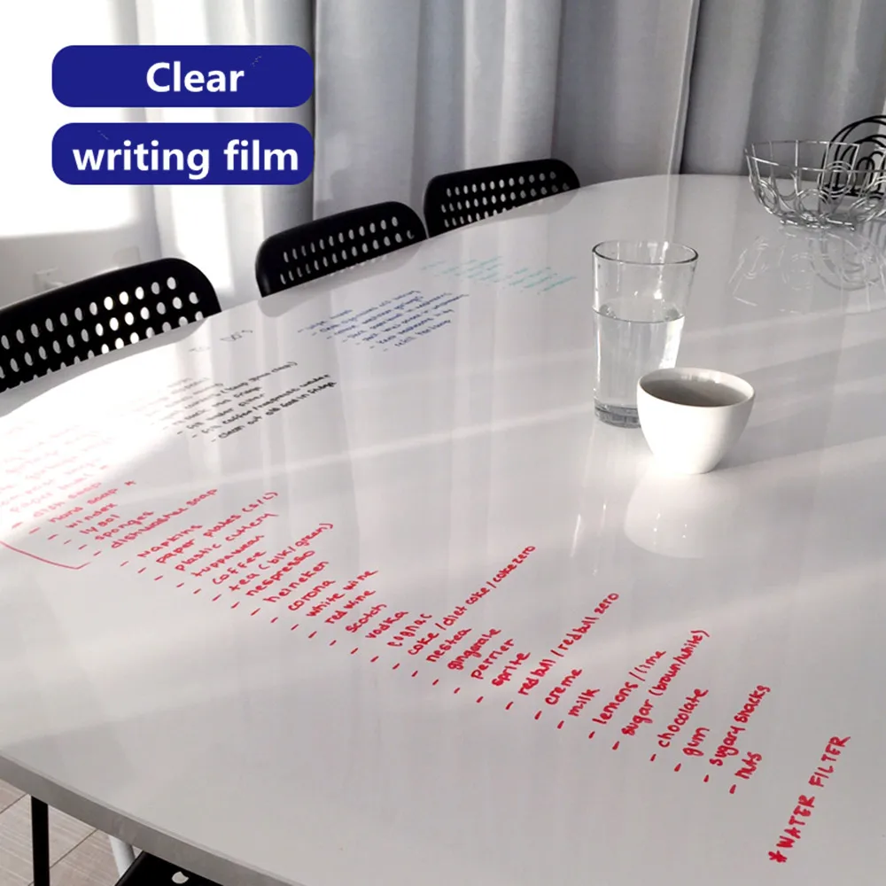 SUNICE Clear Writing Film Use for School Home Window for Teaching Make Note Adhesive Whiteboard Stickers Writing Film 45*60cm