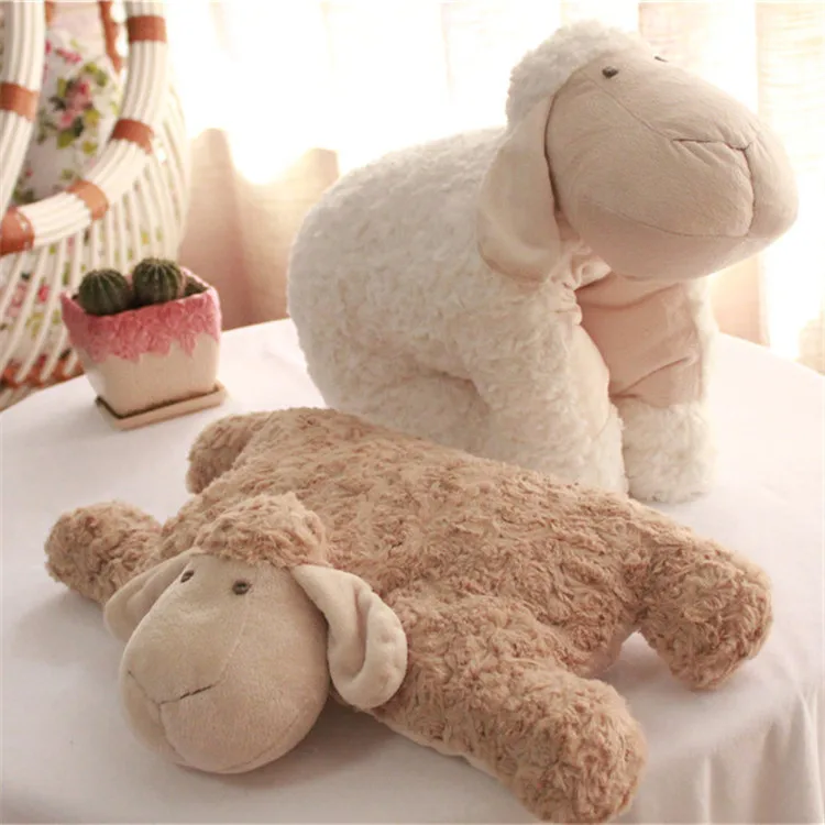 Oreiller en peluche mouton pour enfants, jouet de haute qualité, cadeau d\'anniversaire, plier l\'agneau dans l\'oreiller, animaux mignons, 1 pièce,